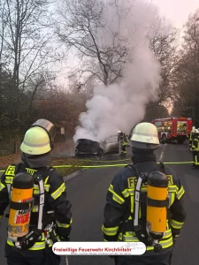 PKW Brand am Ortseingang Kirchlinteln