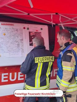Einsatzleitung bei der Übung